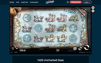 Bild på spelplanen i casinospelet 1429 Uncharted Seas hos Casinopop