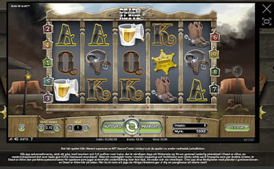 Bild på spelplanen i casinospelet Dead or Alive hos Instacasino