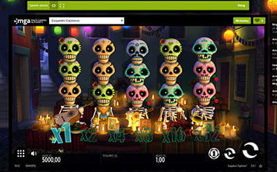 Bild pa spelplanen i casinospelet Esqueleto Explosivo hos ComeOn Casino