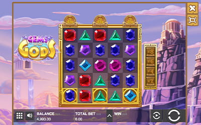 Bild på slotspelet Gems of the Gods hos IkiBu Casino.