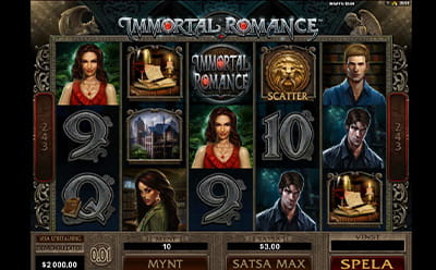 Bild på spelplanen i casinospelet Immortal Romance hos Miami Dice Casino