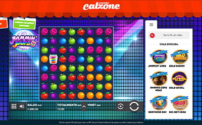 Bild på slotspelet Jammin’ Jars hos Casino Calzone.