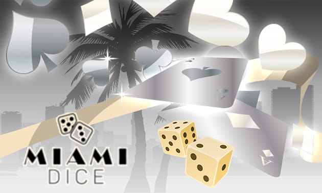 Bild som visar bildinslag från casinosajten Miami Dice.