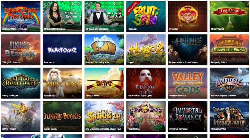 Enormt utbud av spel av hög kvalitet hos Mr Green Casino