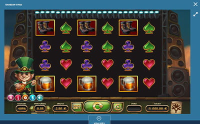 Bild på spelplanen i casinospelet Rainbow Ryan hos Sweden Casino.