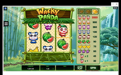 Bild på slotspelet Wacky Panda hos Hyper Casino.