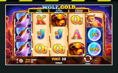 Bild på slotspelet Wolf Gold hos Prank Casino.